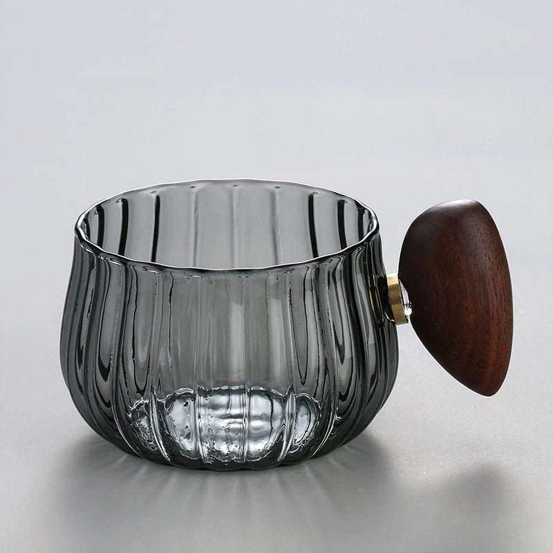 Tazzanna Glass & Walnut Mug Set