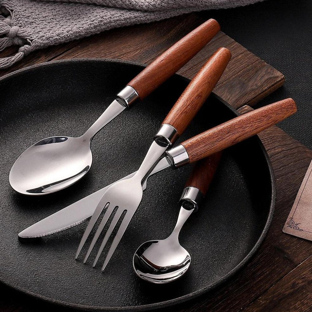 Regal Dinnerware Walnut Handled Flatware Set